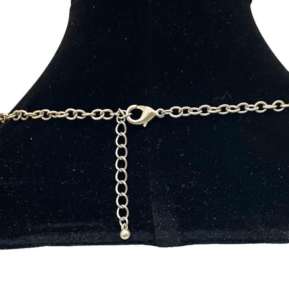 Vintage Turkish Bib Statement Necklace Gold-tone Fire Flies Chainmail Adjustable - Picture 4 of 6